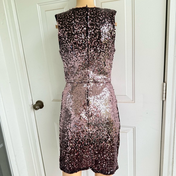 Charlotte Russe Gold Sequin Asymmetrical Mini Dress Medium - Picture 2 of 10
